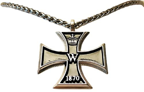 Germanenschmuck Das Eiserne Kreuz (Kettenanhänger in Altsilber) | Originalreplikat Eisernes Kreuz mit 925 Alt-Silber veredelt