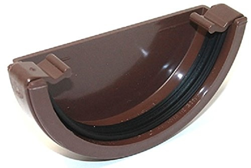 RWE1BR - Tappo terminale per grondaia Marshall Tufflex semicircolare (marrone) 112 mm