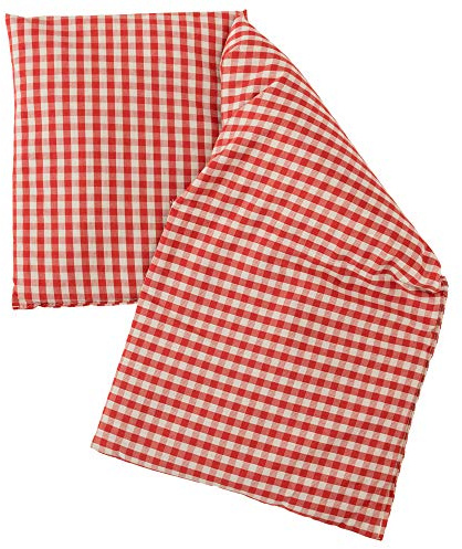 GIRAFFENLAND Bio-Dinkelkissen 20x50cm groß 3-Kammer - rot-weiß kariert - Wärmekissen, Körnerkissen