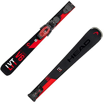 HEAD V6 Ski, Länge 177 cm, Schwarz-Rot, Experten-Skier, PR 11 GW Bindung (2020), Alpin