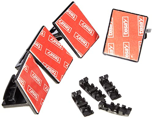 K-home 86380560 Klebeträger für Plissee, Schwarz, 4 Stück