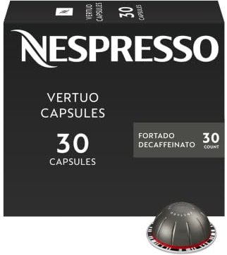 Nespresso Vertuo, Fortado Decaffeinato, Gran Lungo, 30-Count Coffee Pods | Capsules Pack of 1