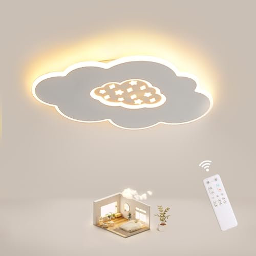 Baerolc LED Deckenleuchte Kinderzimmer, 40CM Wolkenlampe LED Deckenlampe dimmbar mit Fernbedienung 3000K-6000K 24W Kinderlampe Deckenleuchte für Kinderzimmer | Babyzimmer | Schlafzimmer | Wohnzimmer
