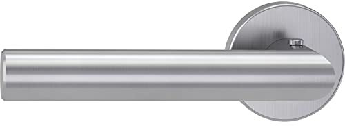 GRIFFWERK Türgriffgarnitur Lucia mit Klipprosette rund und Schließart smart2lock 2.0 Edelstahl matt Links
