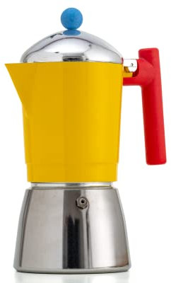 Foodesign Caffettiera Moka Cocca 6 Tazze, design moderno, per gas e induzione, caldaia bi-materiale