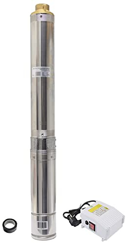 Agora-Tec® 4 Zoll Tiefbrunnenpumpe Premium 550W 5.5-72 30m Kabel | Klarwasserpumpe Edelstahl | 5500l/h Fördermenge | 72m Förderhöhe | 7,2 bar | Ø 97mm | 1¼ IG |
