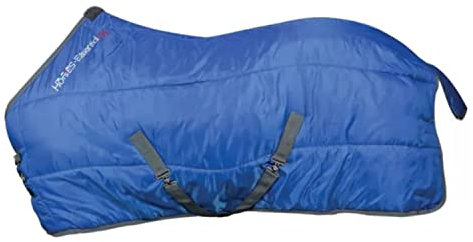 Couverture Box Horses Essential 350 g, excellente facture, utile pour protéger le cheval des élévations de température, de la pluie et des insectes (ROYAL BLU, 128 cm)