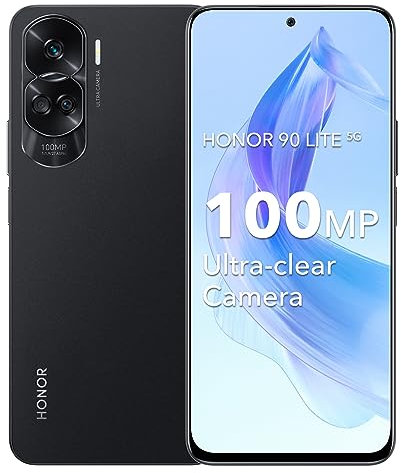 HONOR 90 Lite 5G Smartphone 8GB+256GB, Handy Android13 mit Dreifachkamera 100MP, 6.7''HD 90HZ, NFC, Dual SIM, 4500mAh - Schwarz