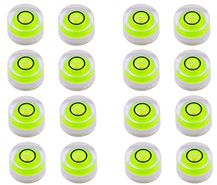 liovitor Lot de 16 mini niveaux à bulle circulaires inclinomètres pour télescope, trépied, 10 x 6 mm, non adhésif