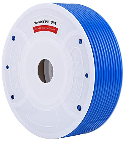 VerRich Tuyau pneumatique en polyuréthane bleu diamètre extérieur 6 mm x diamètre intérieur 4 mm 160 mètres pour transfert de compresseur d'air
