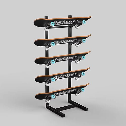 Boden-Longboard-Regal, 4/5-lagiger Skateboard-/Snowboard-Ausstellungsständer für Terrasse, Garage und Einzelhandelsgeschäft, vertikales Fitnessstudio-Organizer-Regal für Yogamatten/Schaumstoffrollen