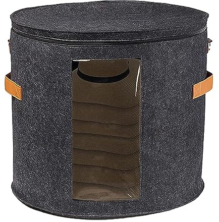 WEITING Hutschachtel Rund Mit Deckel, Hut Aufbewahrungsboxen Für Damen & Herren Große Runde Hutboxen Zur Aufbewahrung Faltbare Hutboxen Kuscheltier Aufbewahrungsbox Mit Deckel