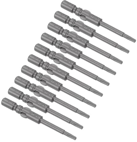 CoCud Punta Cacciavite Torx Magnetiche, T6 Lunghezza 40mm 4mm Asta Rotonda, Acciaio S2 Stella 6 Punti Trapano Avvitatore Antimanomissione - (Applicazioni: per Riparazioni Auto), 10pz