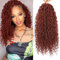 PORSMEER 6 Packs Lockige Göttin Faux Locs Crochet Haar für Frauen,45cm Lange Goddess Locs Crochet Haar Hippie Locs Synthetische Zöpfe,Messy Bohemian Fuax Locs Haarverlängerungen(Kupfer Rot)