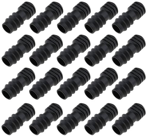 OTOTEC 20 Pcs 1/2 Inch Soaker Leaky Porous Hose Pipe End Bung for 15-16mm OD 13.2mm ID Garden Irrigation Systems Watering Equipments Gardening Black