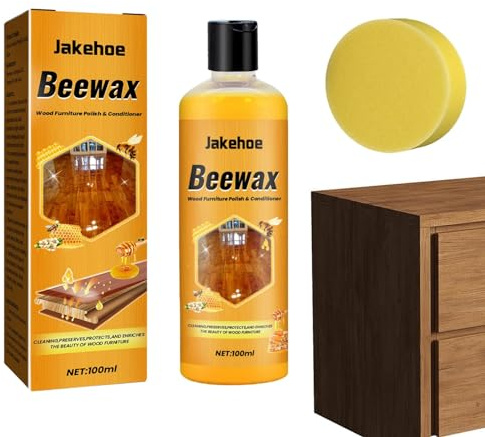 Bienenwachs-Reinigungsmittel, 100 ml, natürliche Bienenwachspolitur, schützende Holzpolitur, multifunktionaler Holzreiniger für Sockelleisten, belebt Möbel, Zierleisten