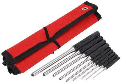 ZAWELIYO 9-teiliges Rollstift-Stanzer-Set, 1/16 Bis 5/16 Zoll Hochgeschwindigkeits-Spannstift-Starter-Stanzer, Stahl-Splintenstanzer-Werkzeug für die Reparatur von