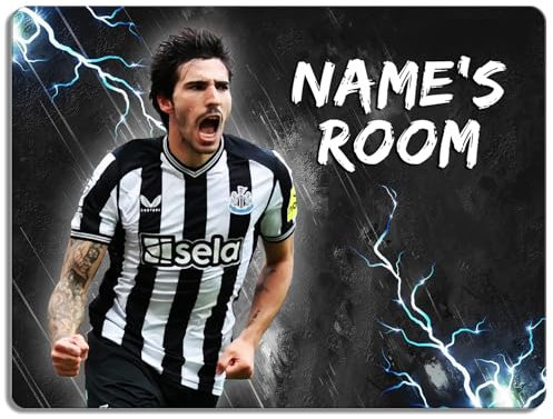 Personalised Tonali Bedroom Door Sign Football Legend Room Name Plaque Children's Boys Newcastle Football Player Kids Birthday Gift NLD49
