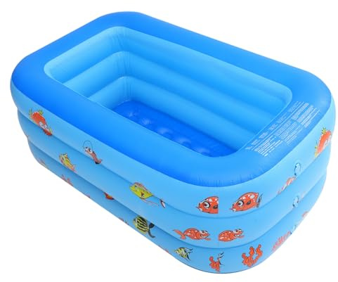 VICASKY Piscina Hinchable para Niños y Bebés de PVC Azul, Tres Niveles Resistentes Que Promueven la Interacción Familiar en Verano y Actividades de Natación