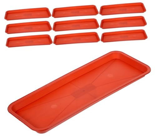 NULYLU Lot de 10 Soucoupes Rectangulaires pour Pots de Fleurs en PP