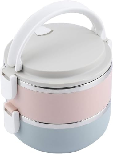 VLNET Portapranzo salva freschezza.Lunch Box termico in Acciaio inox,Portatile,Inossidabile.2100 ml/1400 ml (1400)