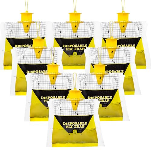 8 Pcs Trappole per Mosche, Trappole per Insetti, Sacchetti per mosche da interno Portatili per Giardino, Cucina, 24.5 * 21 * 8cm