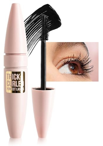 Mascara étanche noir - Mascara longue durée pour définition et volume - Résistant à l'essuyage et à la transpiration - Pour cils extrêmement longs - Effet faux cils