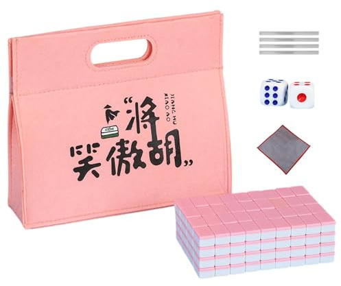 Mahjong resespel, Mahjong spel | Mahjong litet bord Mahjong spel - Mahjong brädspel, familj Mahjong spel inklusive bordsduk, bärväska, tärningar och kakellinjal par