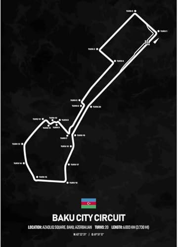 WSJIJY Leinwanddruck Vintage F1 Marokko Circuit Texture Print Poster Leinwand Malerei Sport Wandkunst Für Modernes Zimmer Home Decor Geschenk, 15 X 20 cm Ohne Rahmen