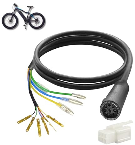 Hominas Electric Bicycle Extension Cable 66 cm 9 Pin Wheel Hub Motor Cable E-Bike Waterproof Extension Cable M6 Female Connector for E-Bikes and Scooters