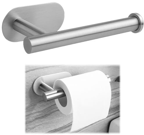 16 X 6.7 cm Portarotolo Carta Igienica Senza Fori, Design Moderno in Acciaio Inossidabile, Facile da Usare con Una Mano, Per Bagno e Cucina