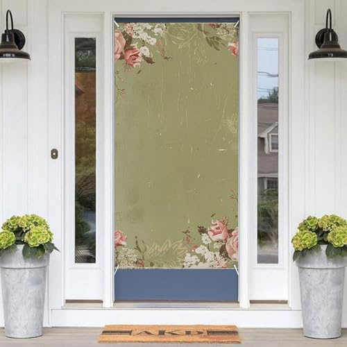 Coperture decorative per porte vintage con rose, 180 x 89 cm, decorazione per porte stagionali, striscione portico, sfondo fotografico, sfondo, decorazioni per porta d'ingresso, giardino, cortile