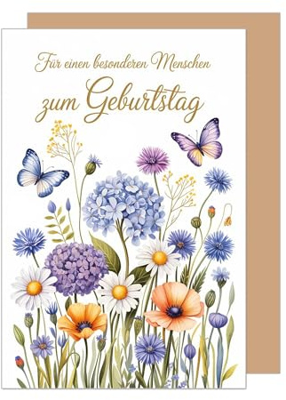 Edition Seidel Premium Glückwunschkarte zum Geburtstag mit Umschlag. Geburtstagskarte Grußkarte Karte für Mama Frau Freundin schöner Spruch Blumen (G3822 SW025)