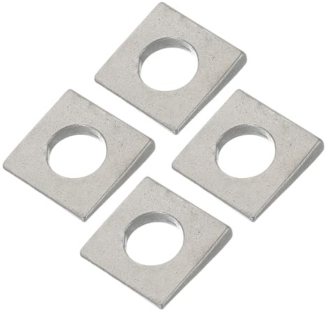 PATIKIL Arandelas Cuadradas Biseladas M16 4 Pcs Espesor 2 A 7.3mm 304 Acero Inoxidable Arandelas De Cuña Para Nivelación Fijación Herrajes Plateado