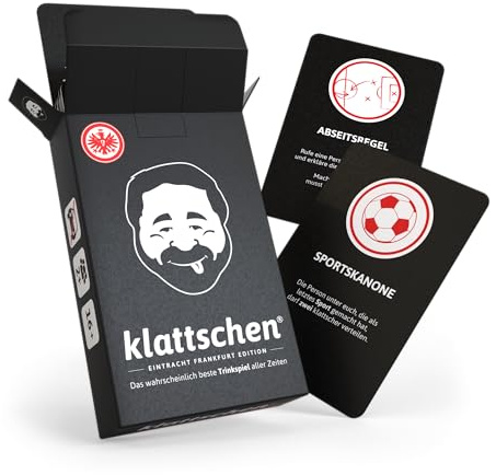 DENKRIESEN Klattschen Eintracht Frankfurt Edition | Trinkspiel | Trinkspiel und Kartenspiel mit 60 Karten, kreativen Aufgaben und Fußballgefühl für Eintracht Fans.