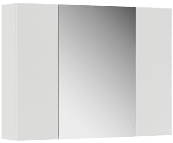 Vicco Badspiegelschrank Leopold, Weiß, 80 x 59.2 cm | mit Regalen, das in jedem Badezimmer Platz findet
