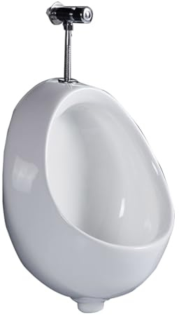 Urinario Colgante de Pared para Hombre, Urinario de Porcelana con Entrada de Agua Superior, con Válvula de Descarga Manual, Macho, for Baño, Bar, Hotel
