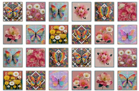 CEIEVER Adesivi per Piastrelle 24 Pezzi 20x20CM Autoadesive da Parete Autoadesivo Decorazione Adesivo murale in PVC Peel and Stick Tiles per Bagno,Cucina,Soggiorno