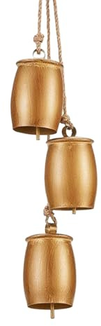 Fyrdyn Campanas Navideñas | Cascabeles de Metal con Cuerda para Navidad | Arte de Pared Hecho a Mano para Chimenea Ventana Escaleras | Decoración Interior Exterior Jardín Patio Sala Dormitorio