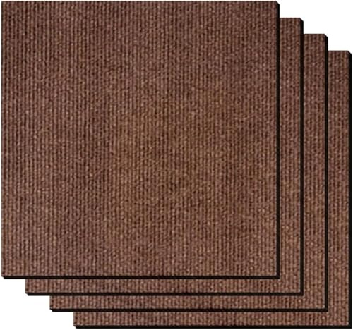 ZMQU Losetas de Alfombra Autoadhesivas cuadradas, Antideslizantes, 30 x 30 cm (16 Unidades), Color Verde(Brown)