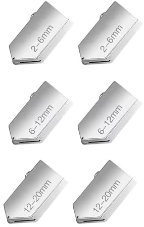 6 Pcs Glass Cutter Replacement Heads (2-6mm, 6-12mm, 12-20mm), Tungsten Steel Scoring Wheels, Lightweight Parts for Pencil Style & Pistol Grip Oil Feed Tools, Mirror & Tile DIY