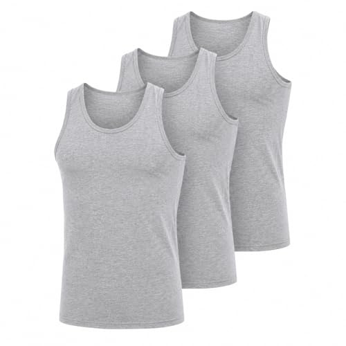 Trendy Lane 3 Pack Men Classic Black, White 100% Cotton Vest, Men’s Vest Tops Sleeve Less Plain Breathable Undershirts Summer Tank Top