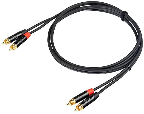 PROEL CHLP250LU15 - Cavo audio professionale Stereo con connettori Rean, 2 x spina maschio RCA a 2 x spina maschio RCA, 1,5mt. Nero