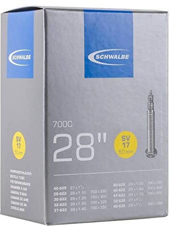 Schwalbe Fahrradschlauch Nr. 17 – Trekking & City Schlauch 28 Zoll (ETRTO 28/47-622/635) – Ventil SV 50mm – Robust & Alltagstauglich – Schlauch für Fahrrad
