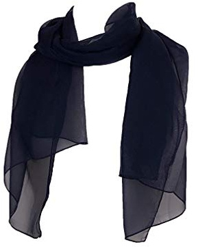 Azul Marino pañuelo de Gasa-Estilo. Delgada, Bufanda de la Gasa Bonita. - Plain Navy Chiffon Style Scarf Thin Pretty Scarf Great for Any Outfit Lovely Gift