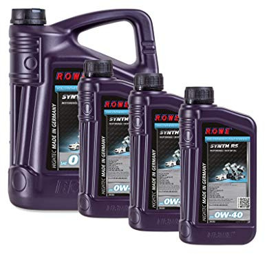 ROWE - 5 + 3x 1 Liter HIGHTEC SYNTH RS SAE 0W-40 Motorenöl - PKW Motoröl für moderne und sportliche Pkw-Otto- oder Dieselmotoren, mit und ohne Turboaufladung