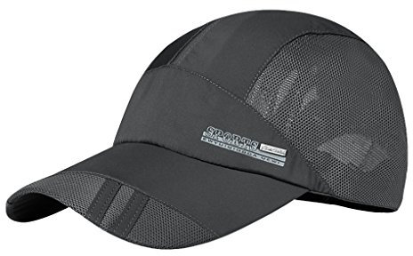JIAHG Herren Baseball Cap Sonnenhut schnell-trocknend Baseball Sonnen Sport Cap Baseballmütze Faltbar, Leicht, Verstellbar, Baseballkappe für Draußen, Sport und Reisen, Dunkelgrau, Einheitsgröße