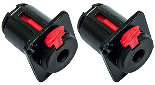 2er Set deetech 6,3mm Klinken-Einbaubuchse mit Verriegelung, female, schwarz