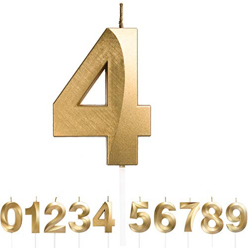 URAQT Candele di Compleanno Numero, Candele di Compleanno Oro Glitter, Adatto A Feste di Compleanno, Feste di Anniversario di Matrimonio, Serate di Laurea (4)