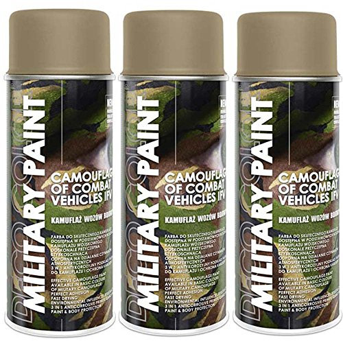 DC 3er Sparpack sandhell RAL 1019 MILITÄR Army Militärlack Lackspray 400ml Nato